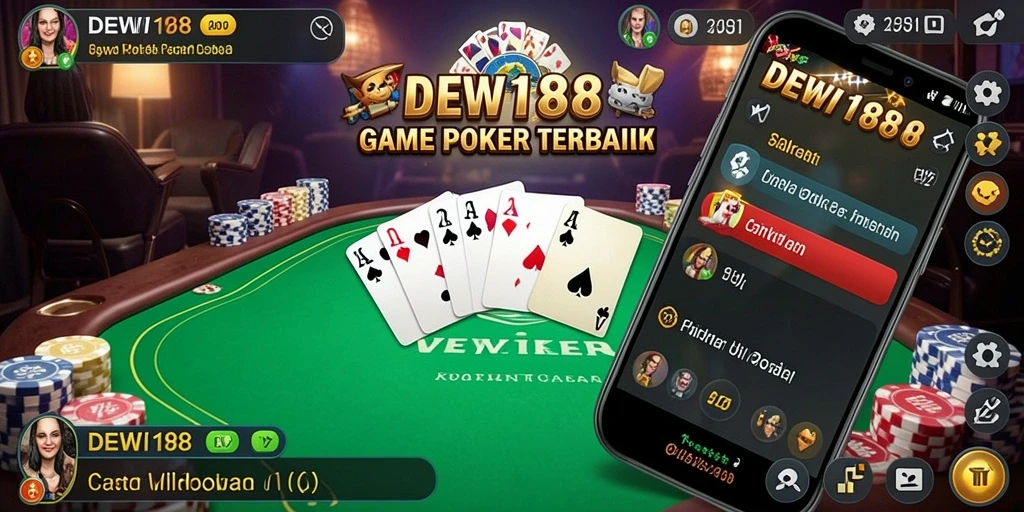 Tampilan permainan Poker yang menarik di DEWI188.
