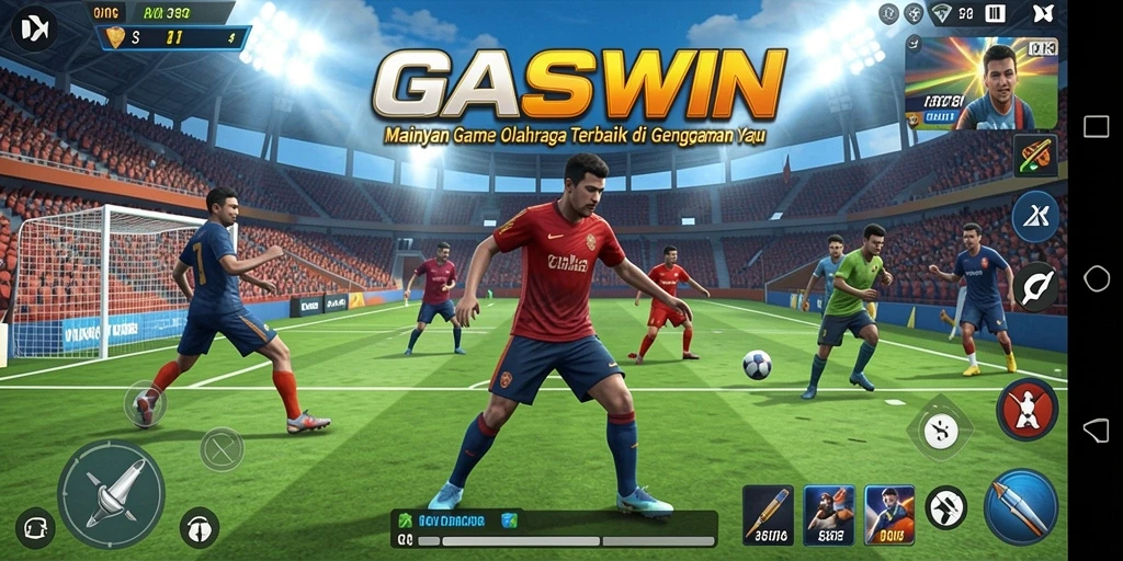 Tampilan menarik gameplay GASWIN saat pertandingan olahraga menegangkan.