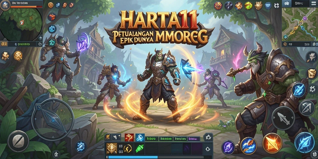 Screenshot HARTA11 menunjukkan aksi seru dalam pertempuran epik MMORPG.