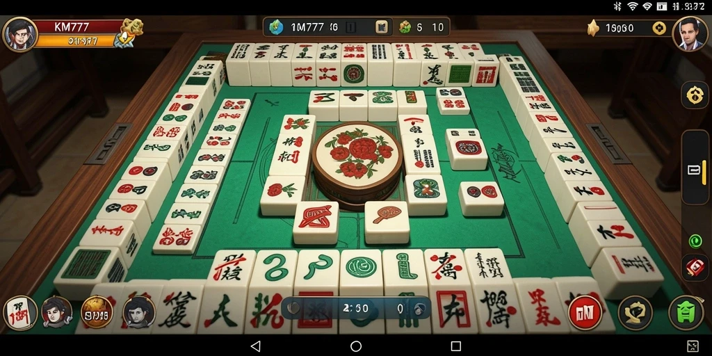 Tangkapan layar utama dari gameplay Mahjong yang menantang di KM777.