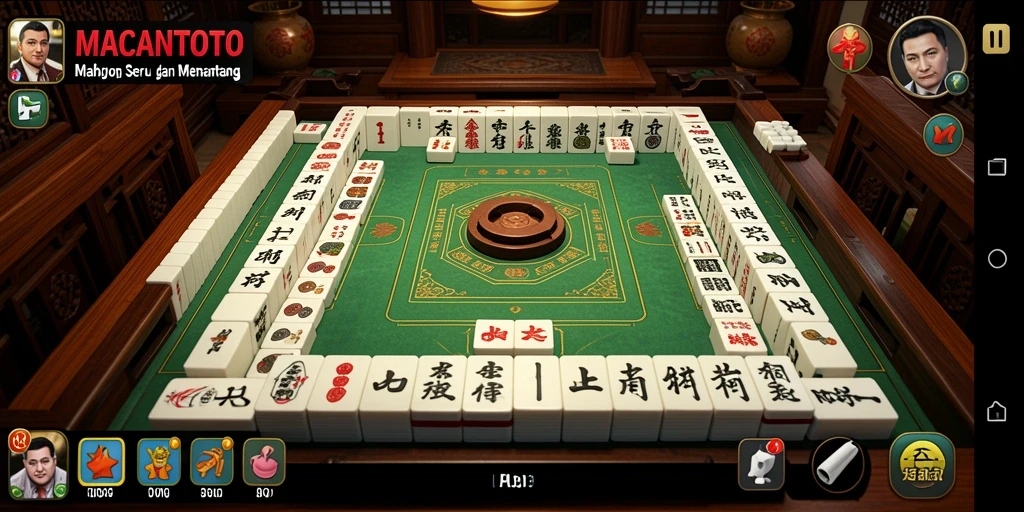 Tampilan gameplay menawan dari MACANTOTO saat menyusun ubin Mahjong.