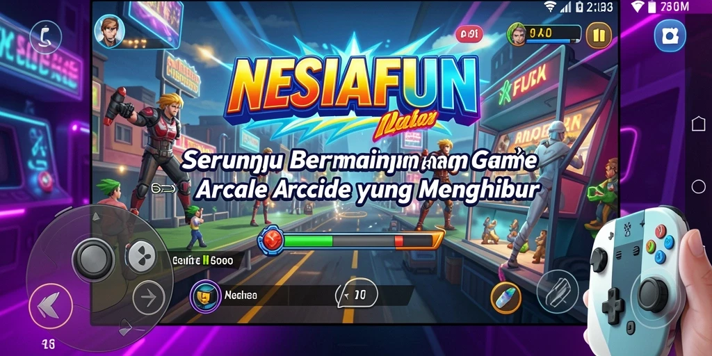 Tampilan dinamis gameplay seru di NESIAFUN sebagai game Arcade.
