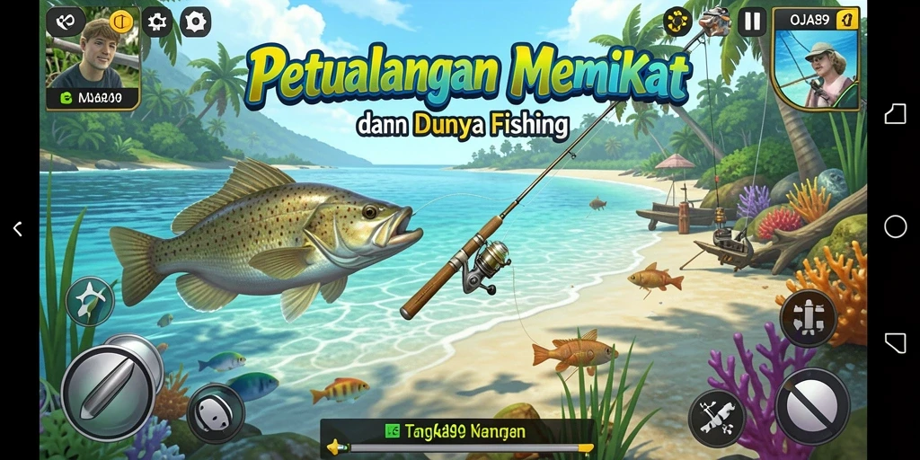 Tampilan gameplay OJA89 yang menakjubkan saat memancing di danau.