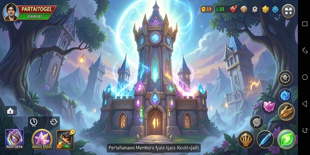 Tampilan gameplay menara pertahanan yang mendebarkan di PARTAITOGEL.
