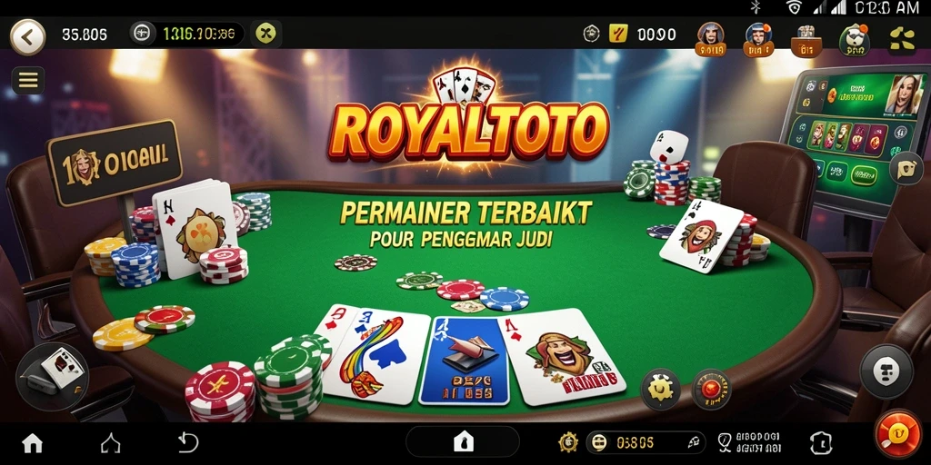 Tampilan gameplay poker di ROYALTOTO yang seru dan interaktif.