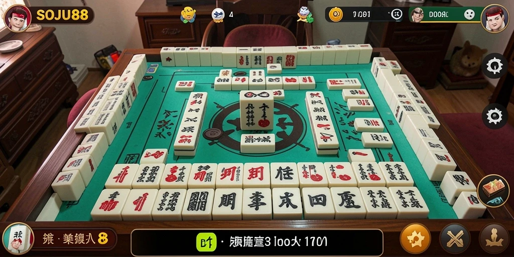 Tampilan gameplay Mahjong yang mendebarkan dan menarik.