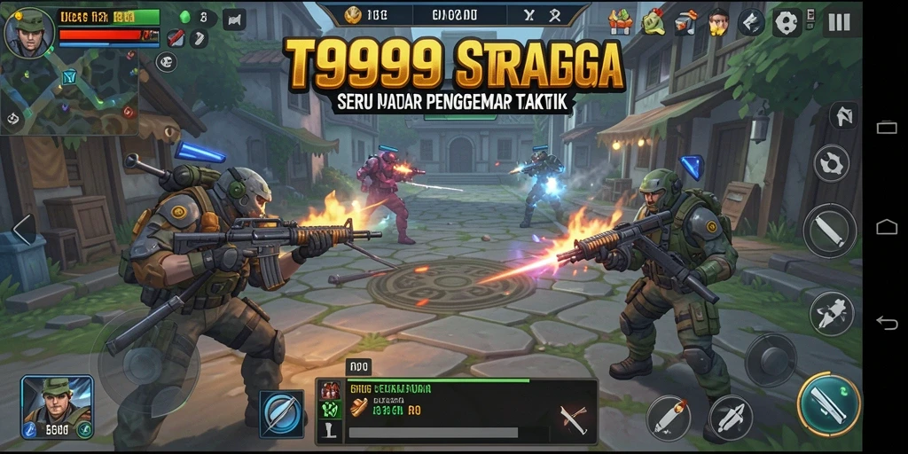 Tangkapan layar gameplay T9999 menampilkan aksi strategis yang mendebarkan.