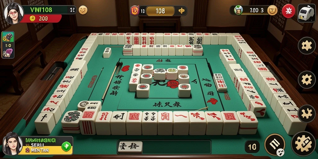 Tampilan gameplay VW108 dengan grafis Mahjong yang menarik.